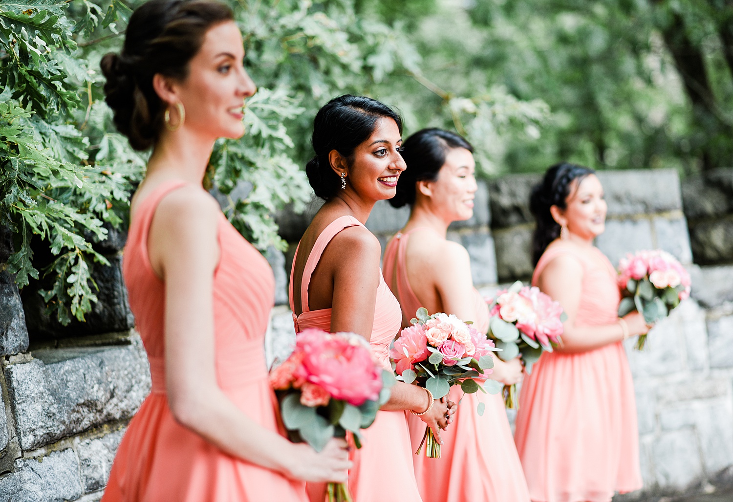 bridal party at wedding in new hampshire