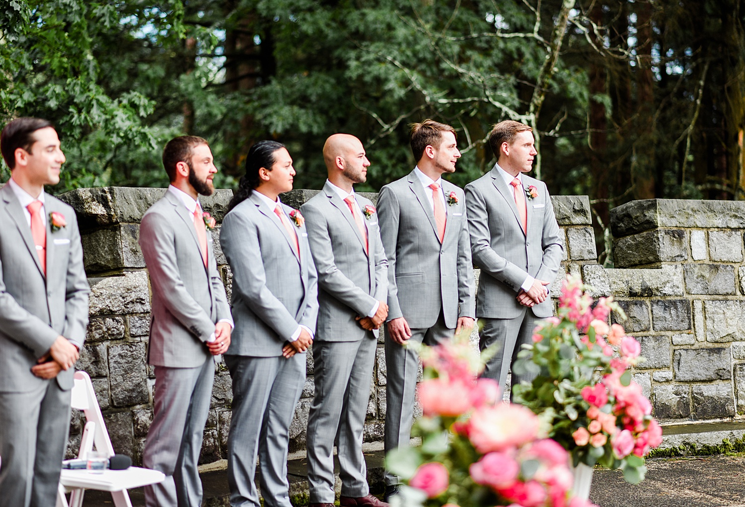 groom party at wedding ceremony in new hampshire