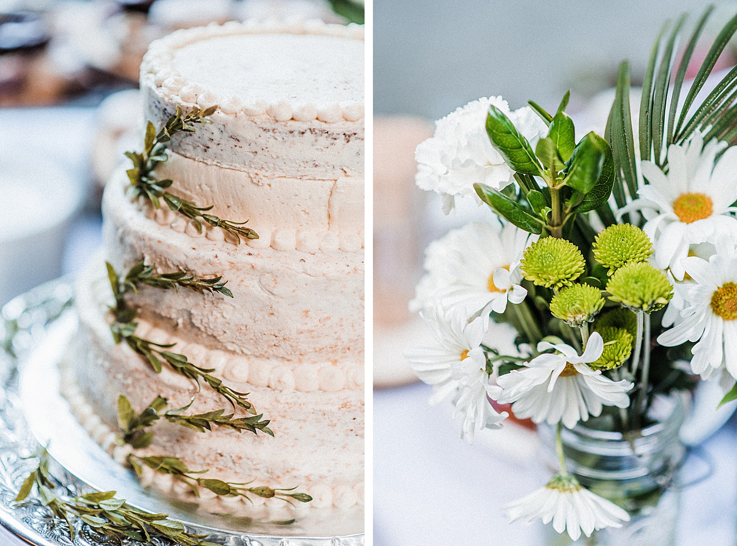 wedding cake and some flowers for decoration